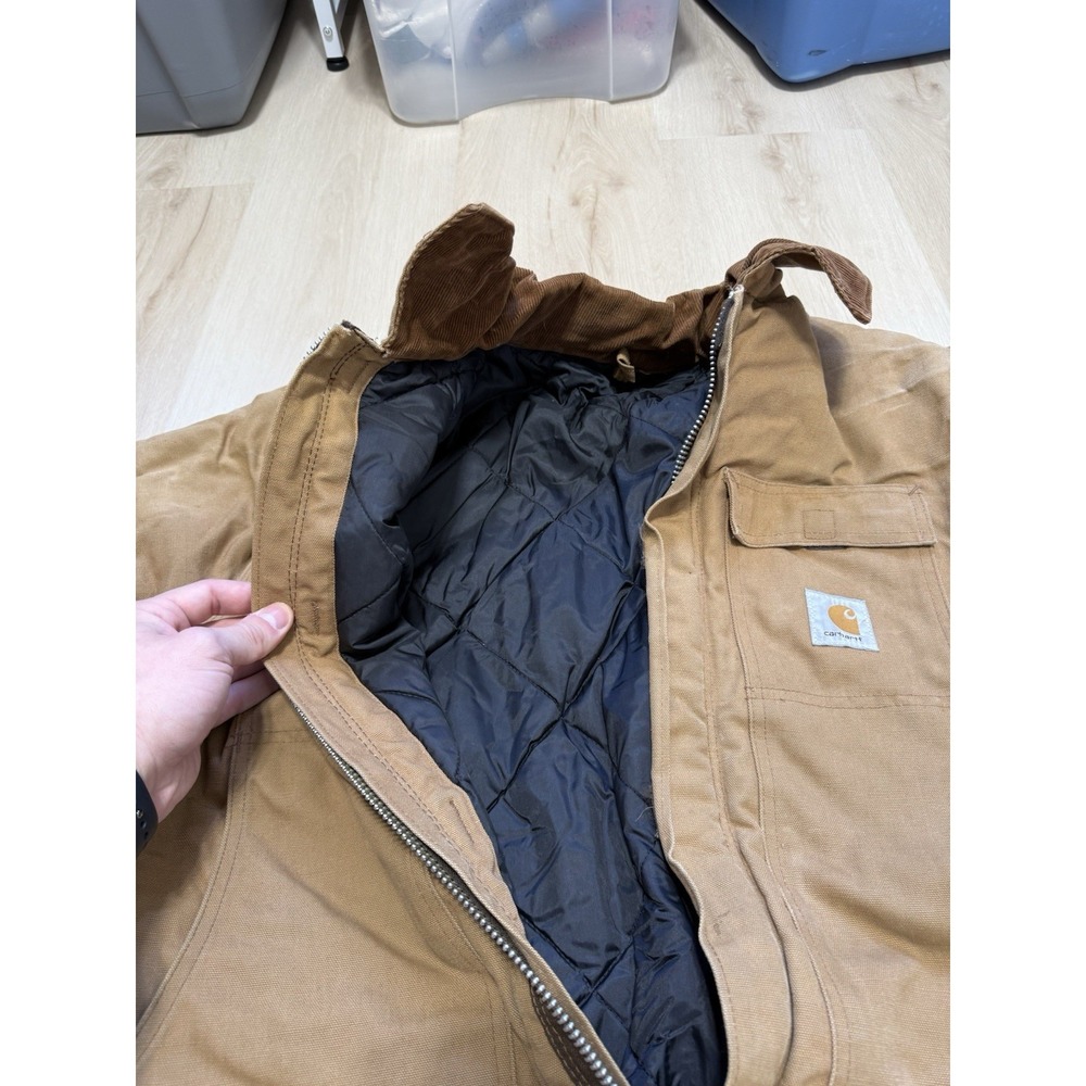 Carhartt Tan Quilted Chore Duck Barn Jacket Coat Men's Size XL - Picture 4 of 7